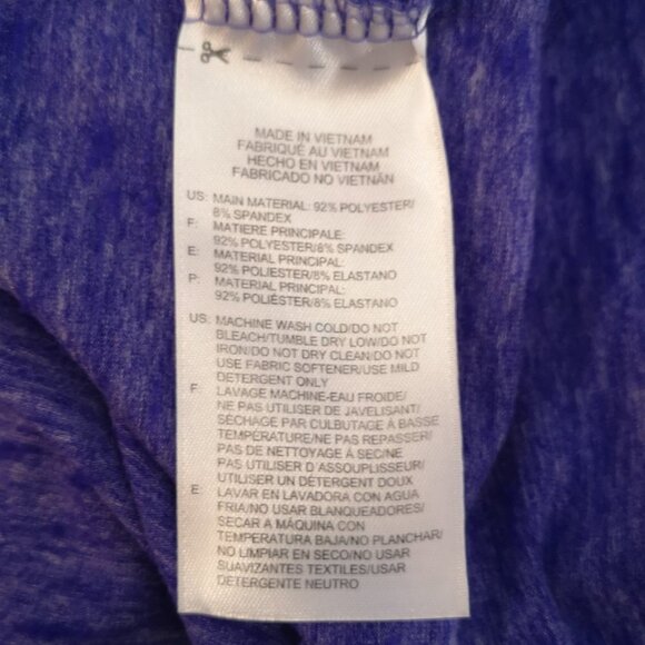 Reebok Ladies Purple Play Dry Tie Funnel Neck Athletic Top - Picture 5 of 11